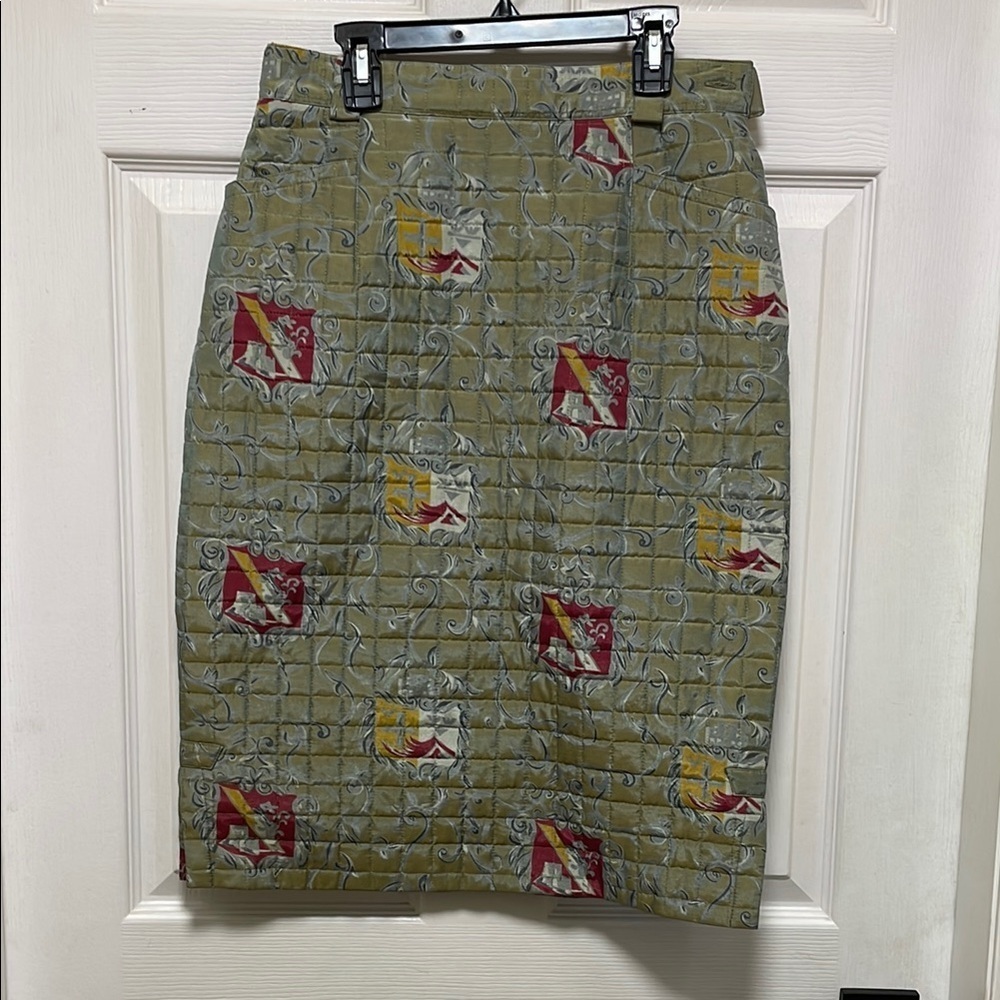 STRENESSE | Olive | Quilted | Patterned | Pencil Skirt | Size 38 EUR | Size 8-10
